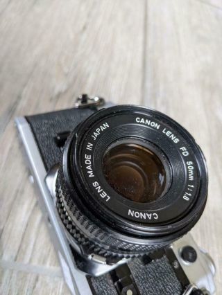 vintage CANON camera AE1 lens 50mm 1:1.  8 2