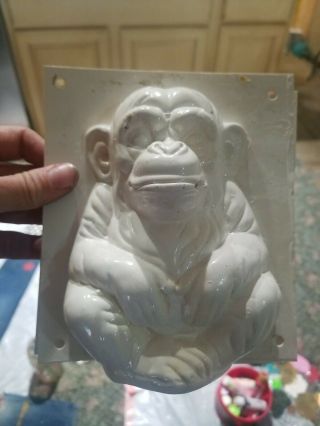 Vintage Sitting Monkey Chimp Plastic Candle Mold