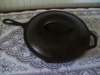 Vintage Lodge Cast Iron Skillet 8ic W/ Lid,  Made In Usa 10 1/4 "