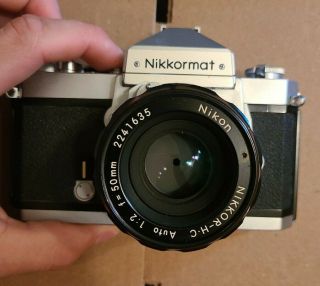 Nikon Nikkormat FTN 35mm FIlm SLR Camera w/ Nikkor - H.  C Auto 50mm F2 Lens 2