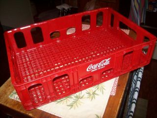 Vintage Coke Coca Cola Red Huskylite Molded Plastic Crate Bottle Carrier