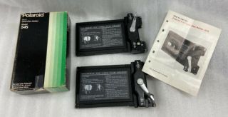 Two - Polaroid 545 Instant Land Film Holders & Instructions