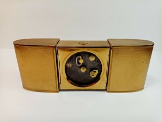 Vintage Phigied Brass Travel Alarm Clock 7 Jewel Mechanical Movement 3