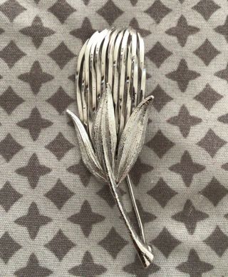 Vintage Napier Sterling Silver Pin Brooch Clover Thistle Blossom Flower