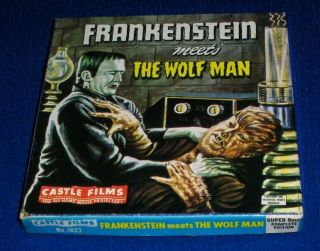 Frankenstein Meets The Wolf Man 8mm Castle Films 1022 Sci - Fi Art Lid