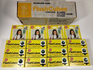12 Boxes Of 3 Pack Vintage Ge Flash Cubes Old Stock 36 Cubes 432 Flashes