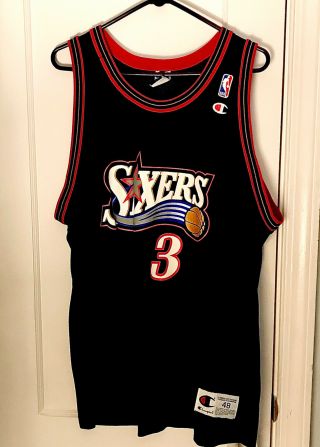 Vintage Champion Nba Philadelphia 76ers Allen Iverson Jersey - Size 48 (xl)