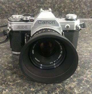 Canon Ae - 1 35mm Film Camera W/ 50mm 1:1.  8 Lens - / Repair
