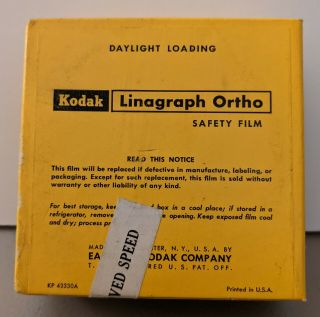 1962 Kodak Linagraph Ortho (35mm X 100ft)