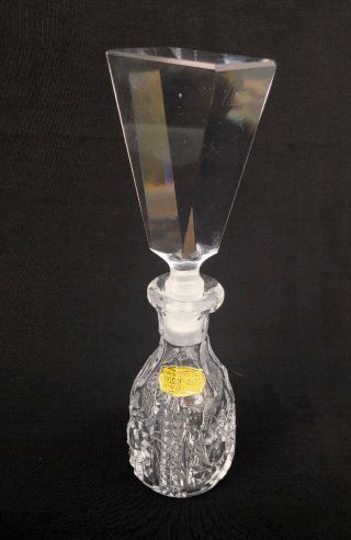 Vintage Cut Lead Crystal Glass Perfume Bottle Made In West Germany 6.  75” Tall
