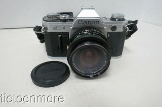 Vintage Canon Ae - 1 Camera No.  2469904 W/ Vivitar Auto Wide - Angle Lens 28mm 1:2.  8