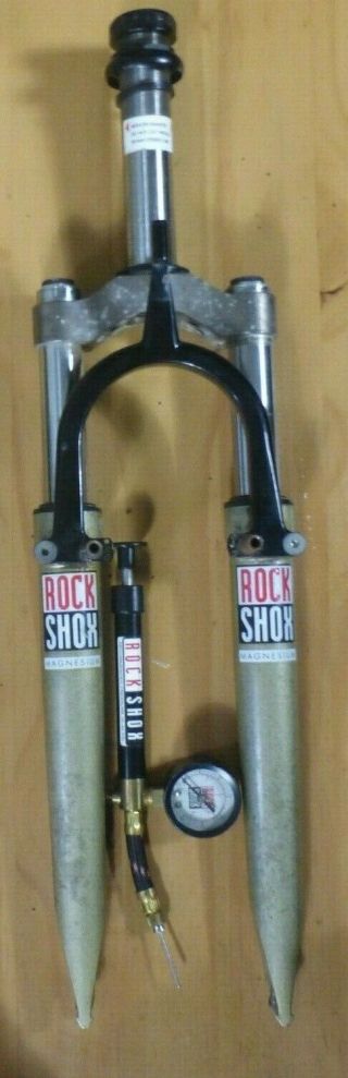Vintage Rock Shox Mag 20 Fork 1 1/8 Threaded With Pump