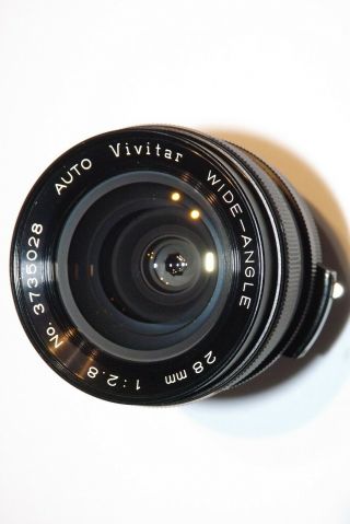 Auto Vivitar Wide - Angle 28mm F/2.  8 Lens For Minolta Md Mount
