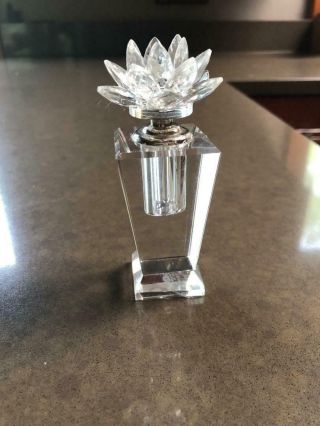 Shannon Crystal Of Ireland Perfume Bottle With Lotus Flower Stopper