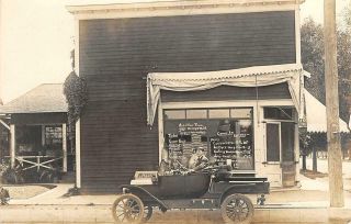 Rppc Grocery Store Octagon Soap Jevne Bread Antique Car C1910s Vintage Postcard