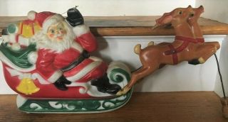 Vintage Empire Blow Mold Christmas Santa And Reindeer
