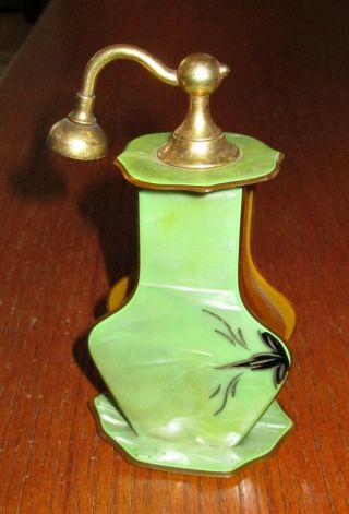 Vintage Pearlized Celluloid Perfume Bottle Missing Atomizer