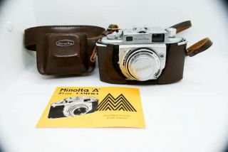 Vintage Minolta A 35mm Camera & Leather Case