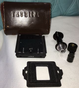 Authentic Vintage Yashica Camera Film Adapter W/ Leather Case Made In Japan