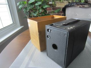 Antique Kodak 2a Brownie Box Camera Model B W Partial Box