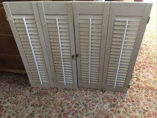 Vintage White Wood Pre - Owned Interior Shutters 31.  3/8” X 27.  5” Tall Light Weight