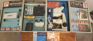 Vintage 1960 Lionel Porter Microcraft Microscope w/ Specimens & Case 2