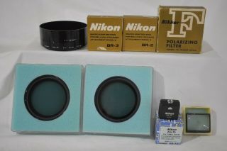 Nikon Polarizing Filter / Macro Adapter Ring Br - 2 Br - 3 / As - 15 / Nikon F K Glass