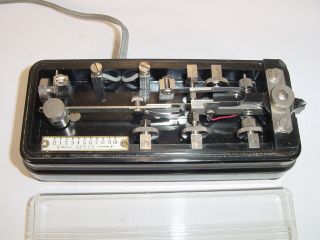 Vintage Hi - Mound BK - 100 Skillman Monarch Tube HAM Radio Morse Code Bug Key Japan 3