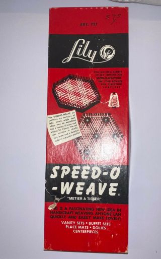 Vintage Speed - O - Weave By Lily Mills Handicraft Weaving Loom With Book