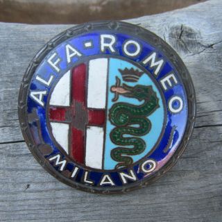 Rare Vintage Alfa Romeo Giulia Giulietta Spider Coupe - Emblem Badge Enamel