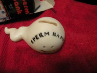 RARE - VINTAGE - MADE IN HONG KONG - MIB - PRE OWNED SPERM BANK - ADULT GAG GIFT - VINYL 3