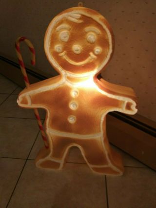 Vintage Union Products Inc.  1988 Lighted Blow Mold Ginger Bread Boy And Girl