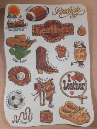 Vintage Leather Scratch And Sniff Sticker Sheet Strong Scent Mark 1