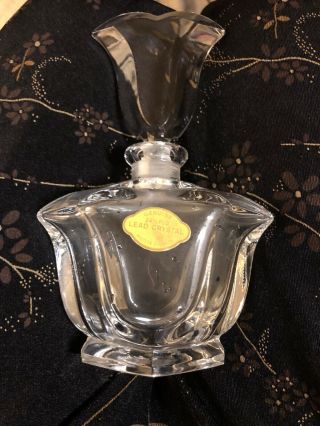 West German 24 Lead Crystal Tulip Shaped Perfume Bottle