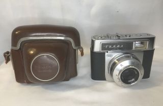 Zeiss Ikon Tenax 35mm Camera With Carl Zeiss Tessar 2.  8/50mm Lens And Case