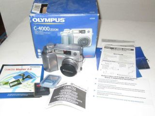 Vintage Camera - Olympus C - 4000 Zoom Camera W/accessory - Boxed - G16