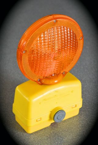 Vintage Plasto - Lite Model P74 - Construction Barrier Safety Light - Amber