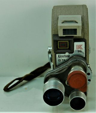 Vintage Keystone 8 Mm Film Camera Tri - Lens K 26 100 For Charity
