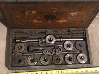 Conant & Donelson Tap & Die Set Reliable Screw Cutting Tools Vintage Wooden Box