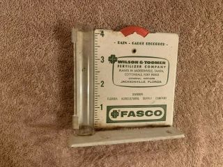 Vintage Fasco Fertilizer Co - Op Rain Guage Jacksonville Florida Fl Metal