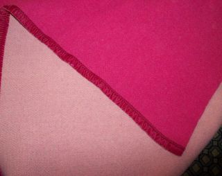Vintage Pearce Wool Blanket 60 X 80 Raspberry Pink Reversible Woolrich,  Pa
