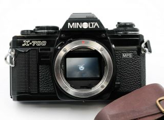 Minolta X - 700 35 Mm Camera W/ Brown Leather Shoulder Strap