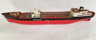 2 X Vintage 1961 Wen - Mac Texaco Ss North Dakota Toy Model Tankers Ships 27 "