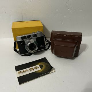Vintage Eastman Kodak Automatic 35 Camera With Leather Field Case 75f Box