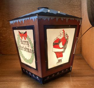 Vintage Poloron Holiday Coach Electric Tin Lantern Standard Oil Promo Gift