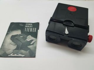 Stereo Realist 3d Viewer,  Red Button Model David White Vintage With Instructions