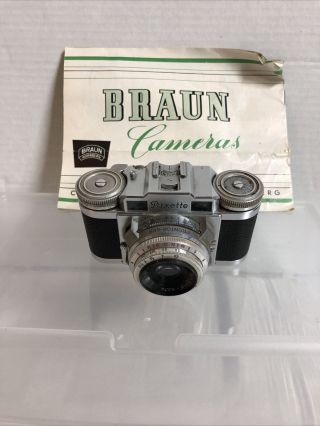 Braun Paxette Rangefinder 35mm Camera With Staeble - Kata F2.  8 45mm Lens
