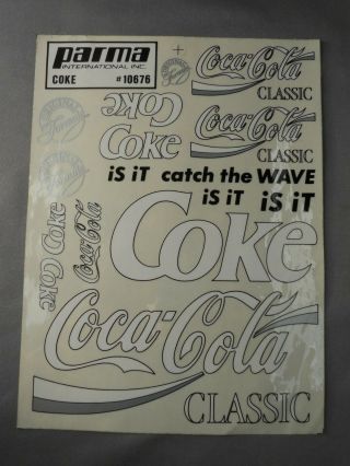 Vintage Parma 10676 Coke Decal Sticker Sheet Nos Complete