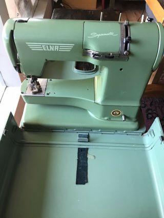 Vintage Elna Supermatic Portable Sewing Machine.