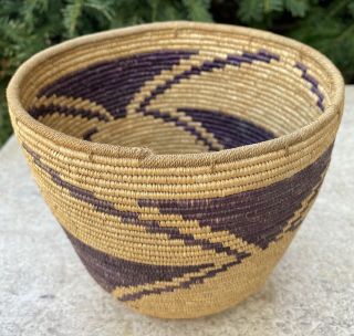 Vintage Pima Native American Indian Basket W Geometric Design
